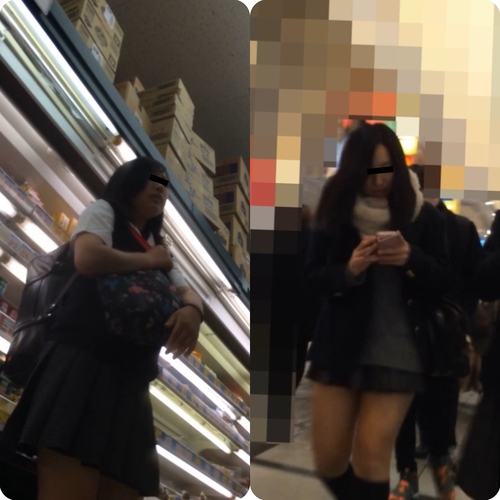 制服Kの逆さ撮り②