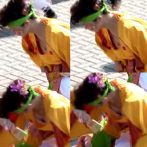 踊り!おっぱい谷間!!衣装がエロい!和装のパイちら!!t1...