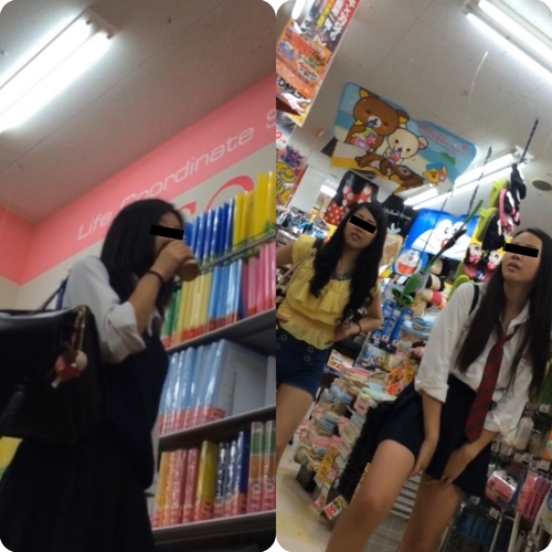 制服Kの逆さ撮り①