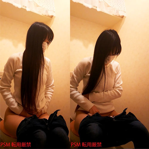 現役モデルのトイレ盗撮！！黒髪ロングのスタイル抜群！