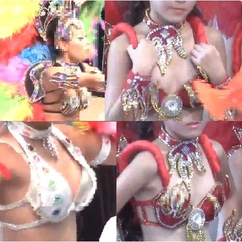 サンバダンスは露出が多くて素晴しい！ふっくらお胸が見えます...