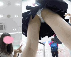 【顔出しJK④】こっちをチラ見してくる化粧品大好き娘。恥ずかしい汚パンツ。