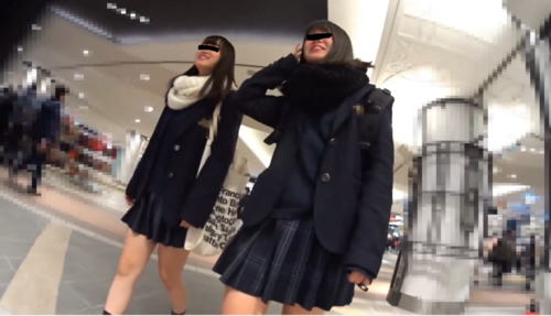 【追尾】最高級JKストーキング　追いパンチラ　その3