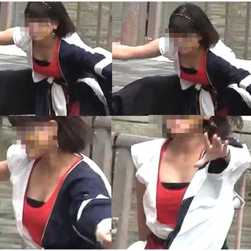 可愛い女性の巨乳胸チラ踊り！エロい体です！t1-28【高画...