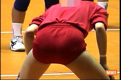 ◯校バレー赤ブルマ