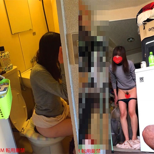 貧乳彼女の着替えとトイレ盗撮流出！！