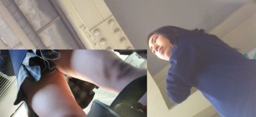 クール系美少女、逆さ撮り