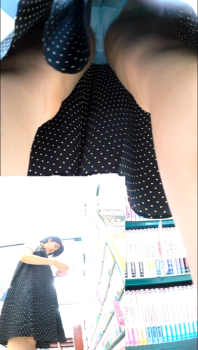 美女、本屋盗撮♡