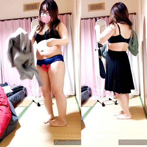 【デブの着替え】ムッチリメガネ女を隠し撮り