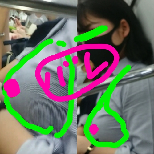 Fかっぷおっ牌！乳◯陥没乳輪デカOLさん間近覗きバレ逃げ～、、