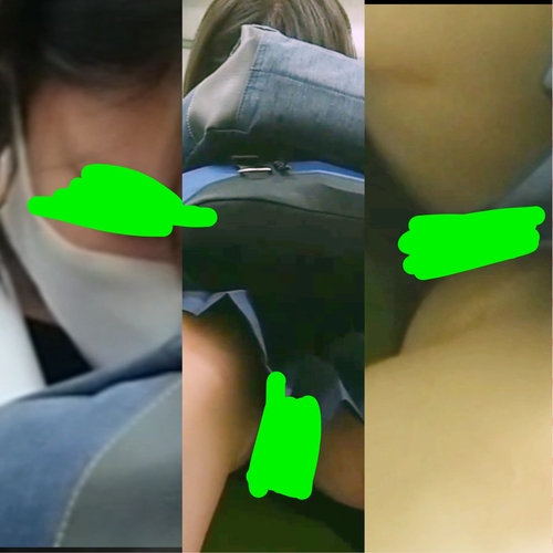 股◯ぱっくり！黒パ◯ティ！学生風お嬢さん！