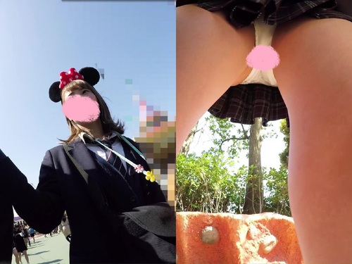 [夢の国JK①]カースト上位のかわいこちゃん白P＆ニーハイ色白ちゃんのスト白