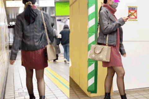 【スタイル抜群ミニスカ黒スト美女】【スケスケTから見えた美...