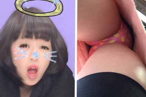 美しい太ももの素敵な令嬢さんのポップなパンツ【逆さ撮り61】