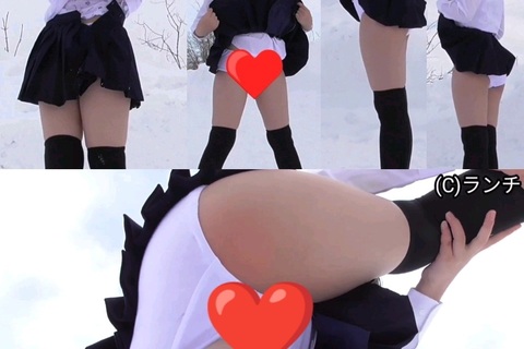 【JS4】野外寒中パンモロ露出プレイ撮影