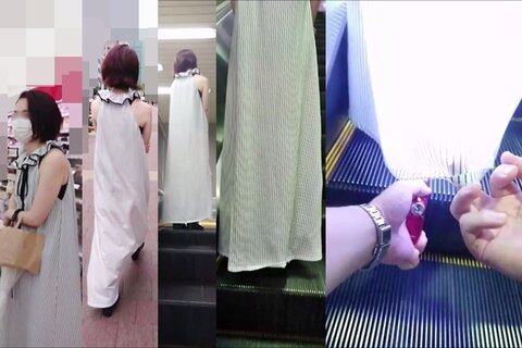 逆さの決定的瞬間！淑女の逆さ撮り