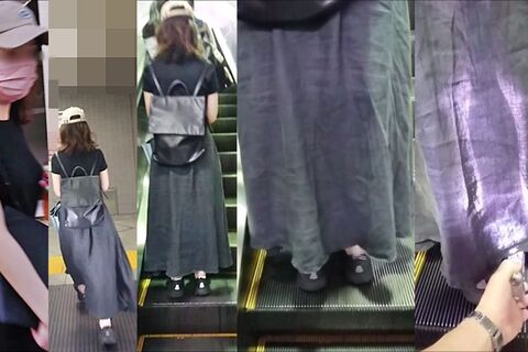 逆さの決定的瞬間！地味系ロンスカ女子