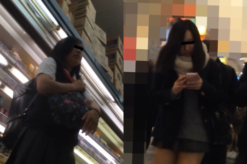 制服Kの逆さ撮り②