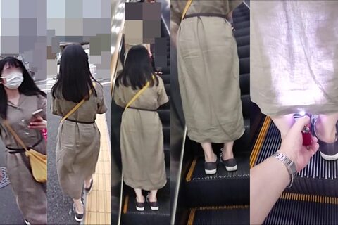 逆さの決定的瞬間！ロングワンピース撮り