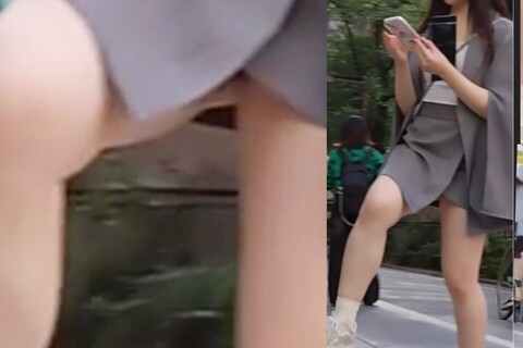 激写□丸の内美人OLさん計算スカート