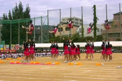 御影高校チア50分　Cute cheer leaders ...