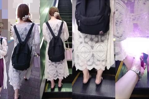 逆さの決定的瞬間！地味系ロンスカ女子