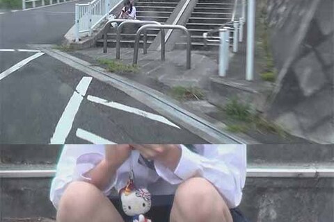 【露出狂の隠れ家】下校中パンツ見せ書き込み→現場行ったらほ...