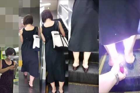 逆さの決定的瞬間！ロングワンピの女性