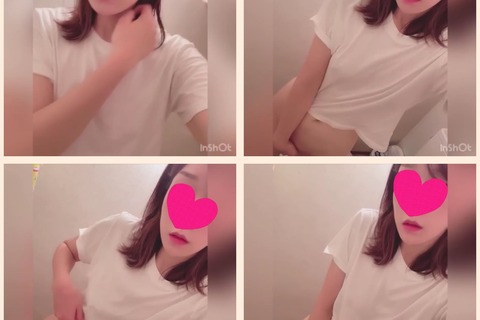 【自撮り／トイレオナ】カメラ目線のパイパン自撮りオナニー（...