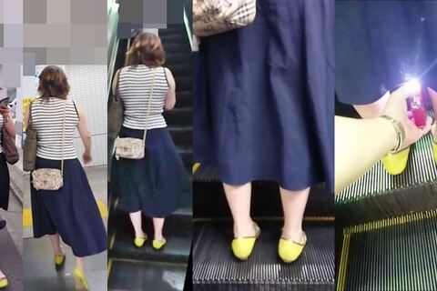 逆さの決定的瞬間！ごく普通な感じの女性たち