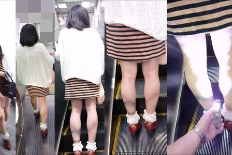 逆さの決定的瞬間！ミニ丈ワンピ