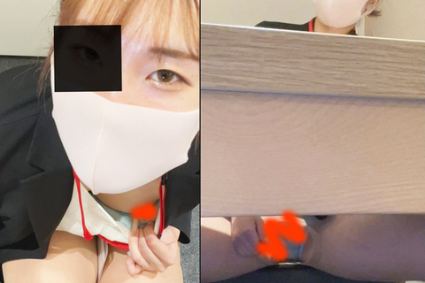 撮影バレ！受付のお姉さんがパンスト破って近付いて乳首チラ・...