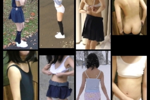 露出少女ボブ子ちゃんJS6→JC1生脱ぎ生着替えシーン(ボ...