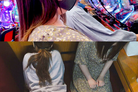 【パチ負け女】【交渉痴かん】江戸川区O店／爆乳色白娘とシンママ 友達2人を...