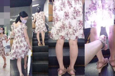 逆さの決定的瞬間！撮影直後に何かを察知し、振り向き警戒する女たち