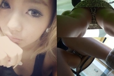 【逆さ撮り⑦】18歳人妻妊婦のパンツ