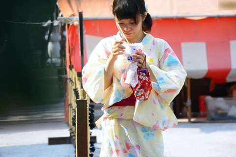 夏祭り　浴衣望遠盗撮