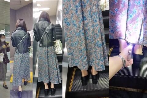 逆さの決定的瞬間！ロンスカとストッキングで冷えを防ぐ女性