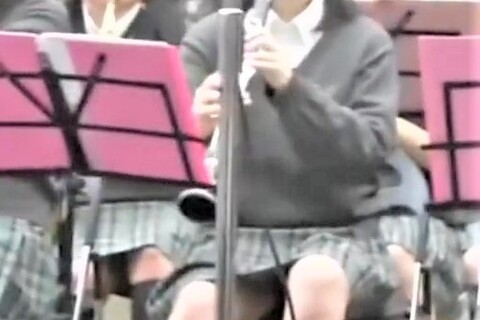 jk吹奏楽演奏2分　Cute girls play mus...