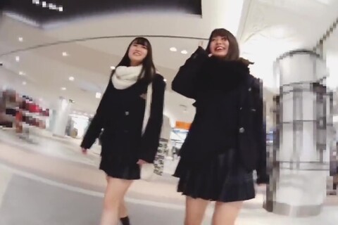 【バレあり】制服女子を狙った逆さ撮り【音あり】