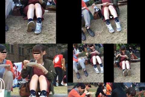 とにかくしゃがんでパンチラ　安心してください　見えてますよ...