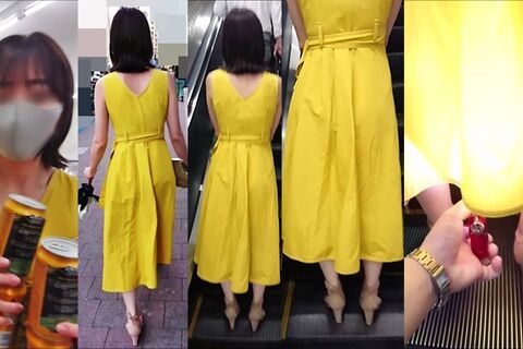 逆さの決定的瞬間！お目々ぱっちりのかわいい女子の食い込み白P