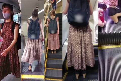 逆さの決定的瞬間！いろいろ運の悪いロンスカ女子たち