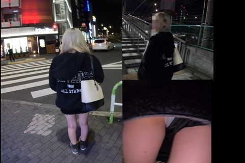 今どき金髪ギャルパンツ盗撮