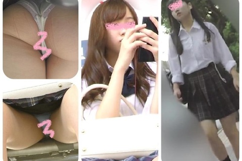 [制服JK20-21]ムチ尻に食い込む白パンツ to 対面...