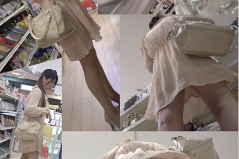 超美人OLのパンチラ＆胸チラ♥