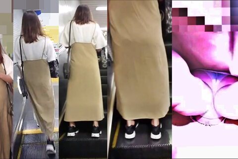 逆さの決定的瞬間！ロンスカ内の白P