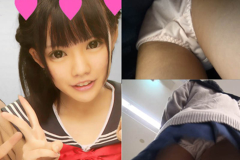 【逆さ撮り⑫】 天使級にかわいい制服JのKのパンツ