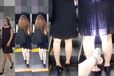 逆さの決定的瞬間！丈の短いワンピース