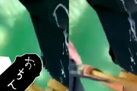 【ガチ街中ぶっかけ❤】ぶっかけられたのに大爆笑するお姉さん...